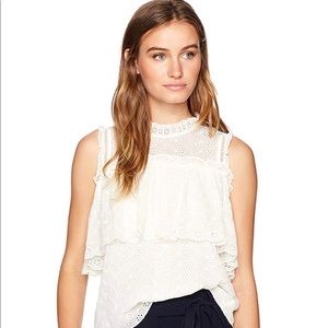Rebecca Taylor Eyelet ruffle detail top
